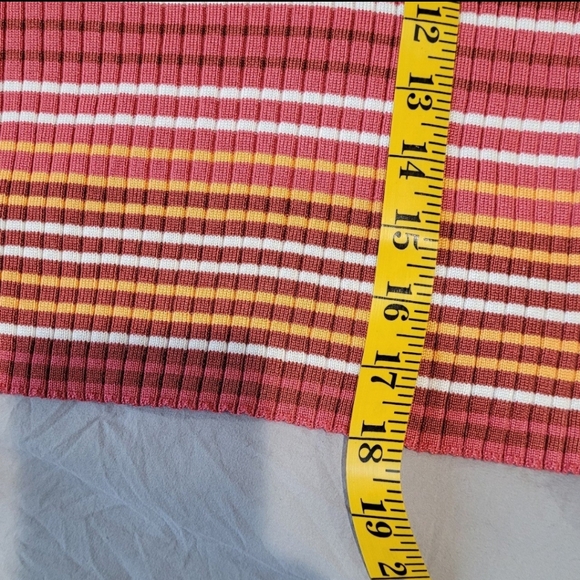 Madden NYC Sweater Women's Sz L striped cutout preppy punk retro peak a boo crop - Picture 10 of 11